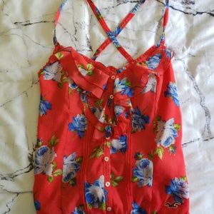 Hollister Red Floral Tank